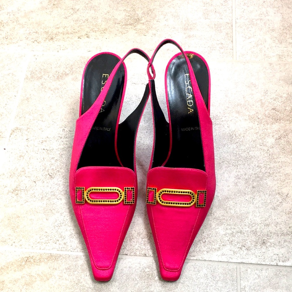 NWD Escada 38.5 Pink Coral Sling back  Heels